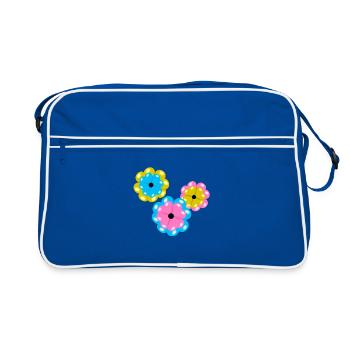 Fleurs Fleur Fleurs Printemps Été Été - Sac Retro - bleu/blanc - Devant