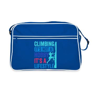 Climbing - It's Not a Hobby. It's a Lifestyle - Retro Bag - blue/white - Front