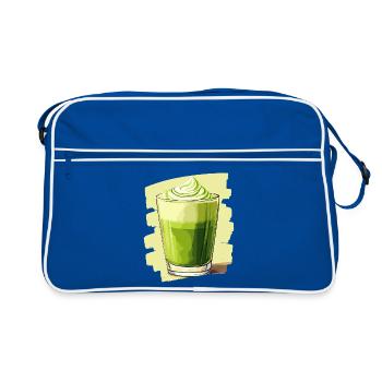 Matcha Latte Lover Thé vert - Sac Retro - bleu/blanc - Devant