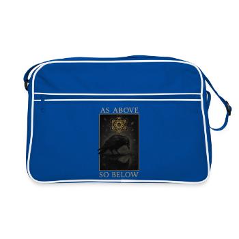 As Above So Below Raven Metatron's Cube Art - Retro Bag - blue/white - Front
