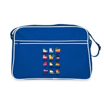 Cute Retro LGBT Cat Cat Pride & Equality - Retro Bag - blue/white - Front