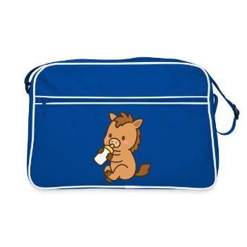 Piquets avec bouteille de lait - Sac Retro - bleu/blanc - Devant
