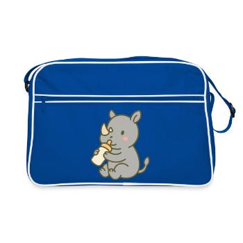 Biberon Rhino Baby - Sac Retro - bleu/blanc - Devant