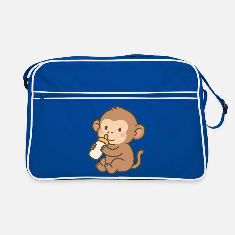Fläschchen-Äffchen Retro Tasche