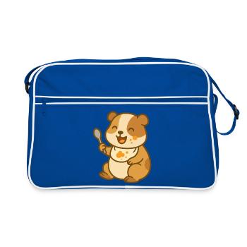 Drôle de cochon d’Inde alimentation pour bébé - Sac Retro - bleu/blanc - Devant