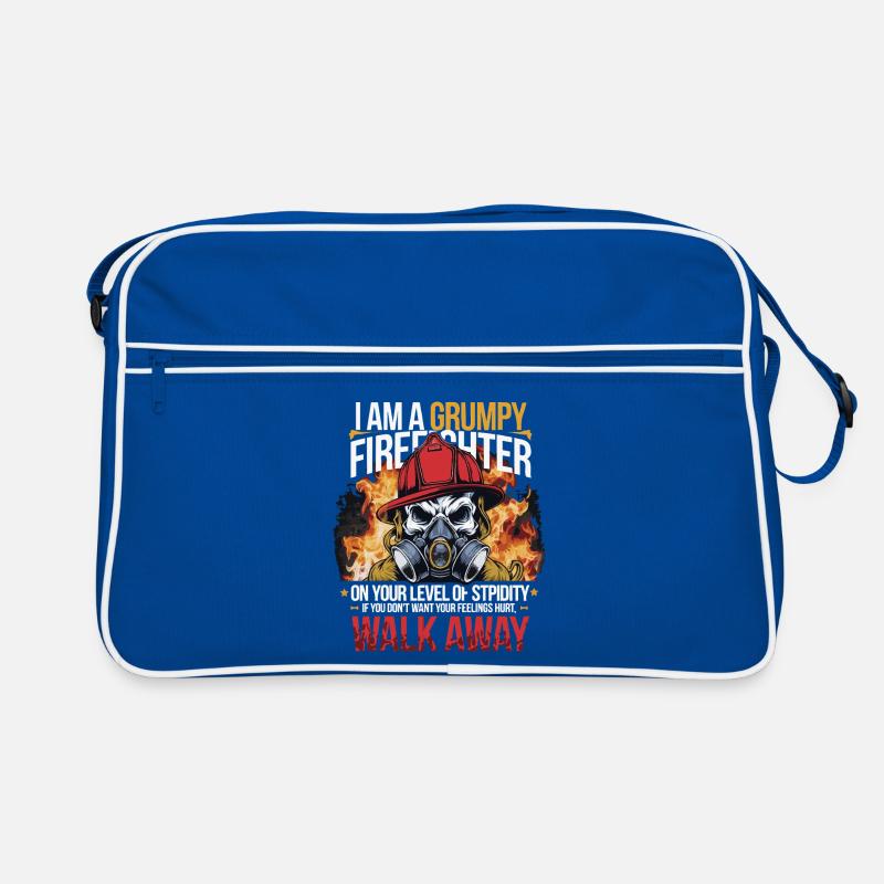 Grumpy Firefighter Skull Design Sac Retro