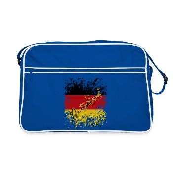 German Grunge Flag, German Pride - Retro Bag - blue/white - Front