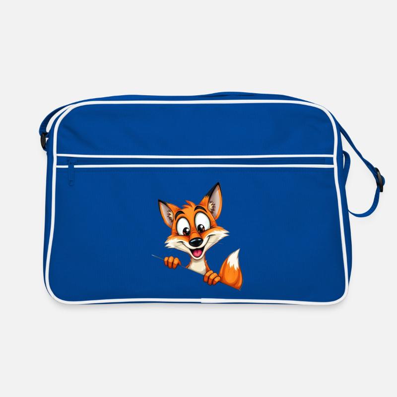 Cute fox cartoon print Retro Bag