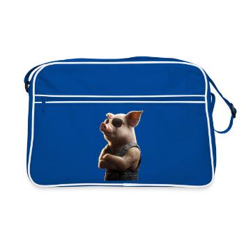 Cochon domestique Truie Cochons Love Piggy - Sac Retro - bleu/blanc - Devant