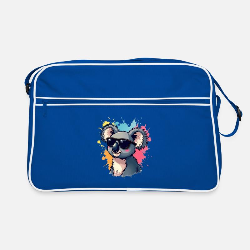 Cool Koala mit Sonnenbrille und Farbexplosion Retro Tasche