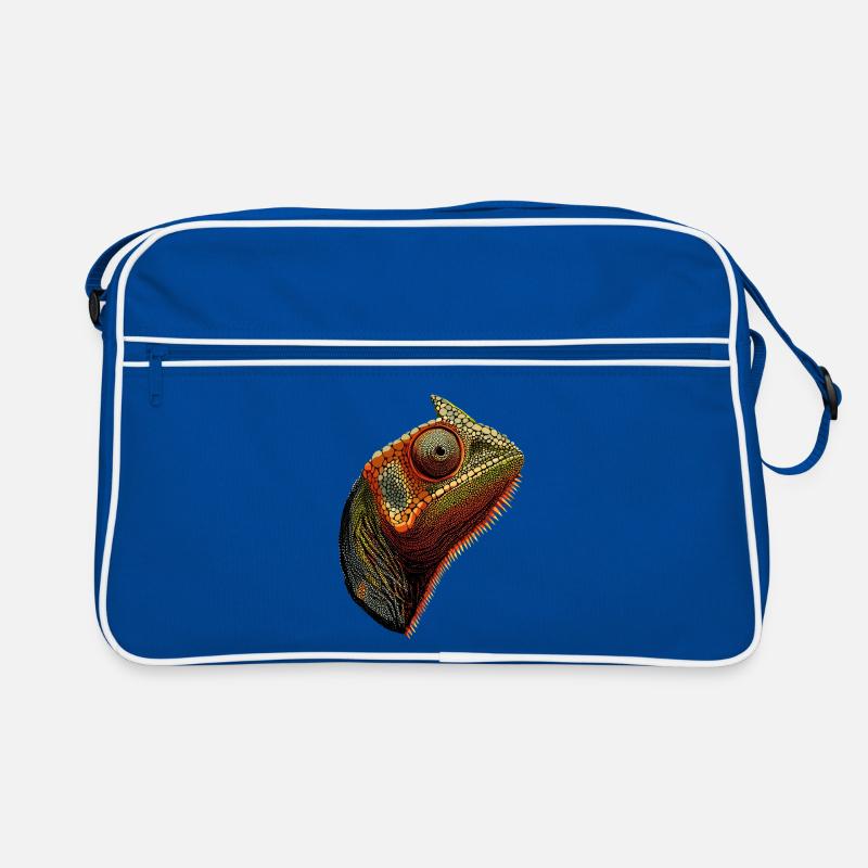 Chamäleon Echse Reptil Chameleon Leguan Eidechse Retro Tasche