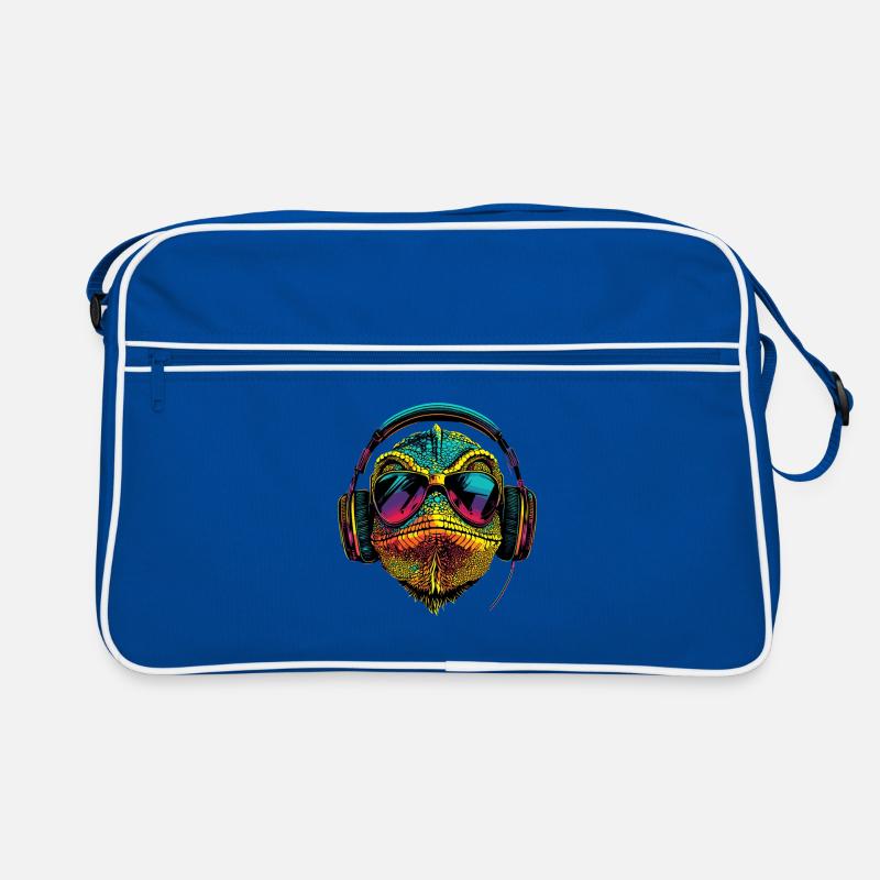 Chamäleon Echse Reptil Chameleon Leguan Eidechse Retro Tasche