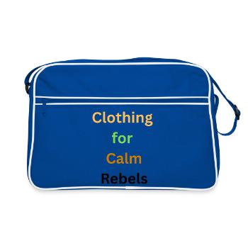 Calm Nature Inspired Typography Design - Retro Bag - blue/white - Front