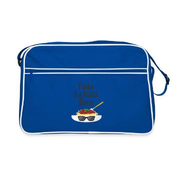 Design humoristique de pâtes pour bébés - Sac Retro - bleu/blanc - Devant