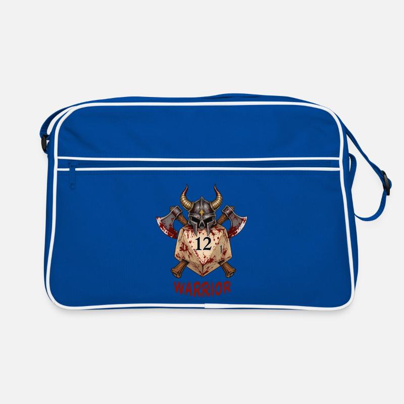 D20 with Knight's Helmet & Axes – Warrior Dice Retro Bag