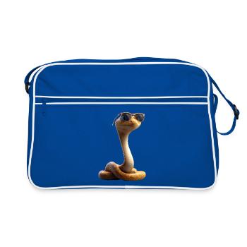 serpent, python, cobra, serpent à sonnettes, serpents - Sac Retro - bleu/blanc - Devant