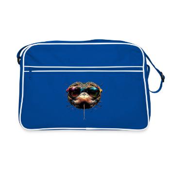 serpent, python, cobra, serpent à sonnettes, serpents - Sac Retro - bleu/blanc - Devant