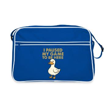 Humorvolles Enten-Motiv für Gamer - Retro Tasche - Blau/Weiß - Vorne