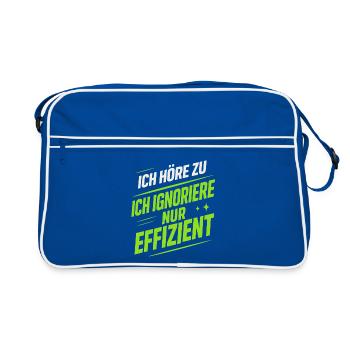 I'm Listening – Funny Saying | Efficiently ignore - Retro Bag - blue/white - Front