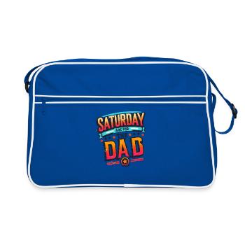 Der Samstag ist für die Väter und Väter - Retro Tasche - Blau/Weiß - Vorne