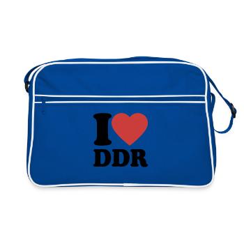 J’aime DDR - Coeur - Ostalgie - Ossi - Sac Retro - bleu/blanc - Devant