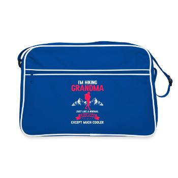 Cool Hiking Grandma Mountain Trail Enthusiast - Retro Bag - blue/white - Front