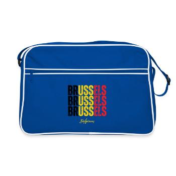 Brussels Belgium, memory of Brussels - Retro Bag - blue/white - Front