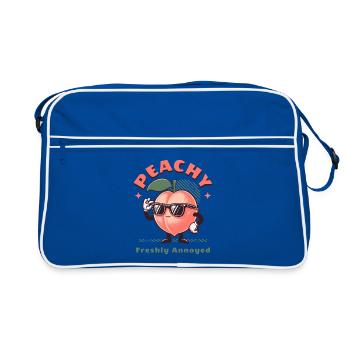 Fruit Pêche Fleur de pêcher Fruit sucré - Sac Retro - bleu/blanc - Devant