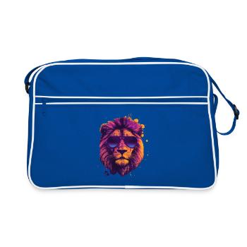 Zodiac Horoscope Leo Head Leo - Retro Bag - blue/white - Front