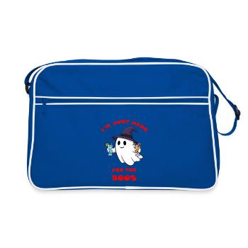 Just Here For The Boos - Funny Halloween Party - Retro Bag - blue/white - Front