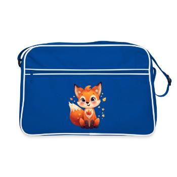 Autumnal fox - Retro Bag - blue/white - Front