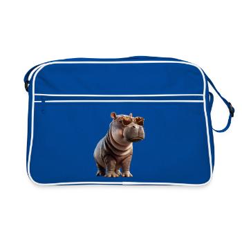 Nilpferd Flusspferd Mama Hippopotamus Cooles Hippo - Retro Bag - blue/white - Front