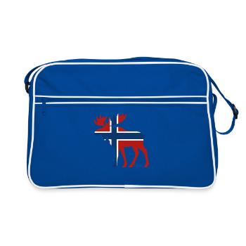 Orignal nordique avec drapeau norvégien - Sac Retro - bleu/blanc - Devant