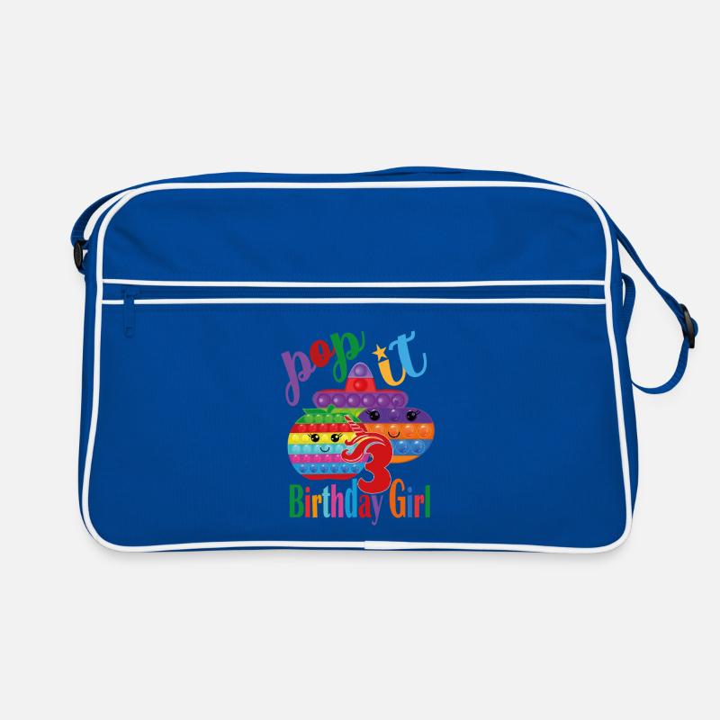 pop-it Geburtstagskind 3 - Retro Tasche - Blau/Weiß