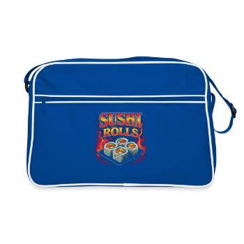 Rouleaux de sushi Nourriture préférée Drôle Bizarre des années 90 Su - Sac Retro - bleu/blanc - Devant