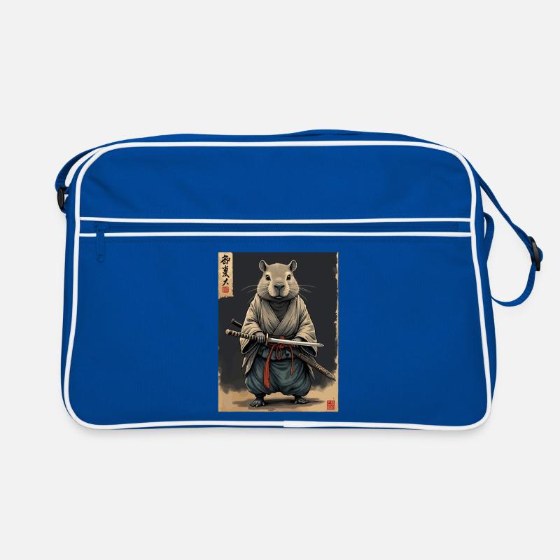 Cappibara-Samurai mit Katana Retro Tasche