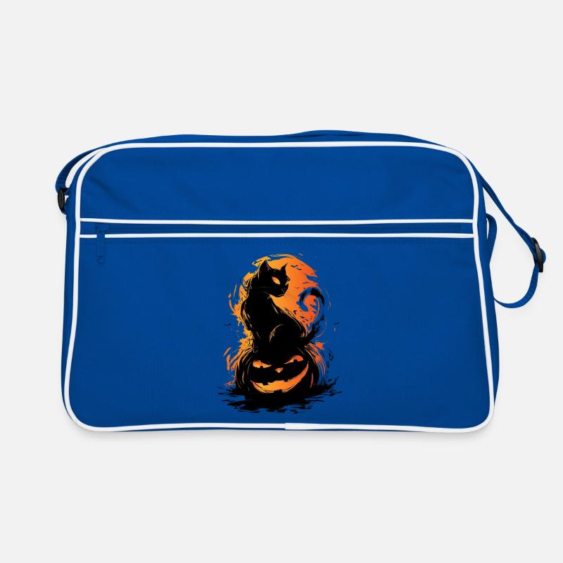 Chat effrayant noir citrouille Halloween Design Sac Retro