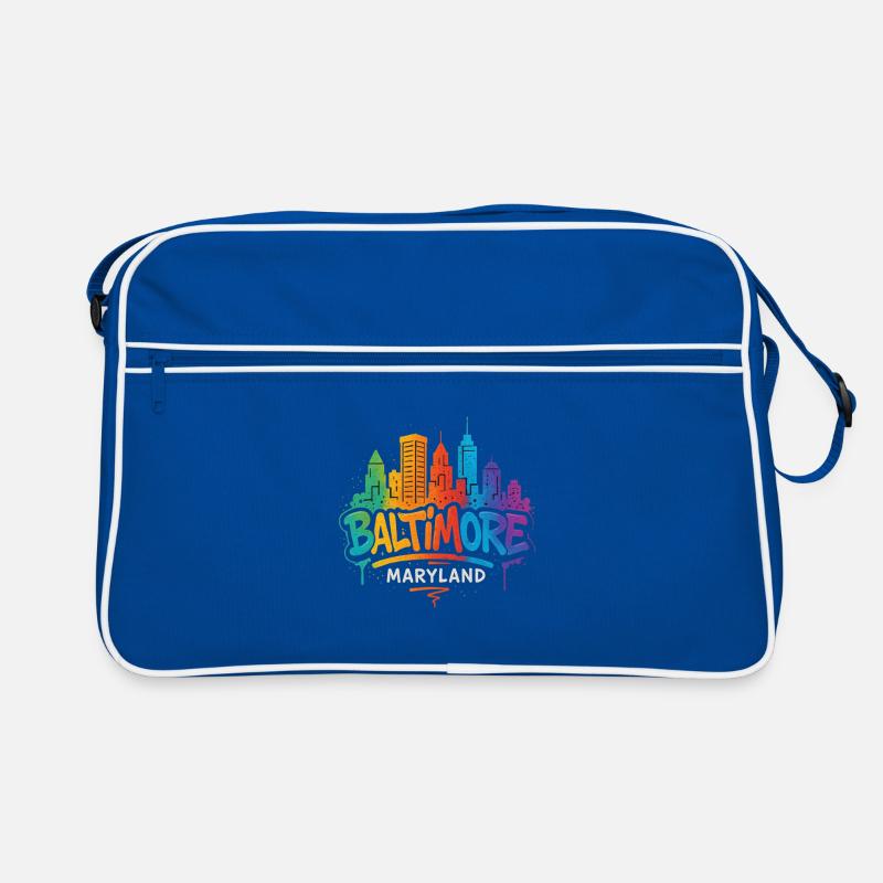 Baltimore Skyline Graffiti Retro Bag