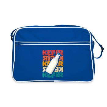 Kefir Bottle Motif Retro - Retro Bag - blue/white - Front