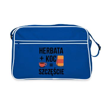 Tea and Blanket Happiness - Retro Bag - blue/white - Front