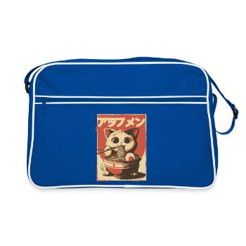 Lucky Cat Ramen Japon Streetwear Design - Sac Retro - bleu/blanc - Devant