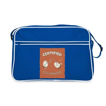 Oeuf échangiste certifié – Funny Egg Design - Sac Retro - bleu/blanc - Devant