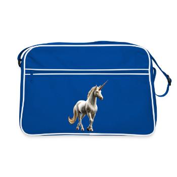 Licorne Poney Cavalier Chevaux Équitation Licornes - Sac Retro - bleu/blanc - Devant