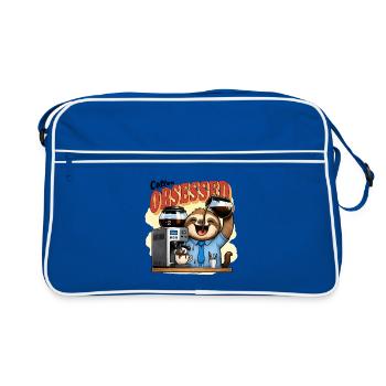 Café Obsessed Paresseux Caféine - Sac Retro - bleu/blanc - Devant