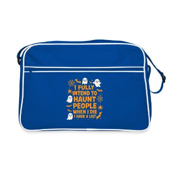 I will persecute people when I die. Sat - Retro Bag - blue/white - Front