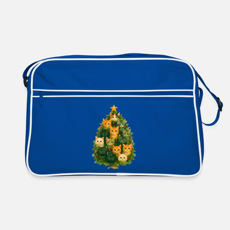 Chat Arbre de Noël Collage Sac Retro