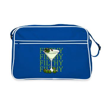 Martini Dirty Martini Lover Cocktail Olives Fi - Retro Bag - blue/white - Front