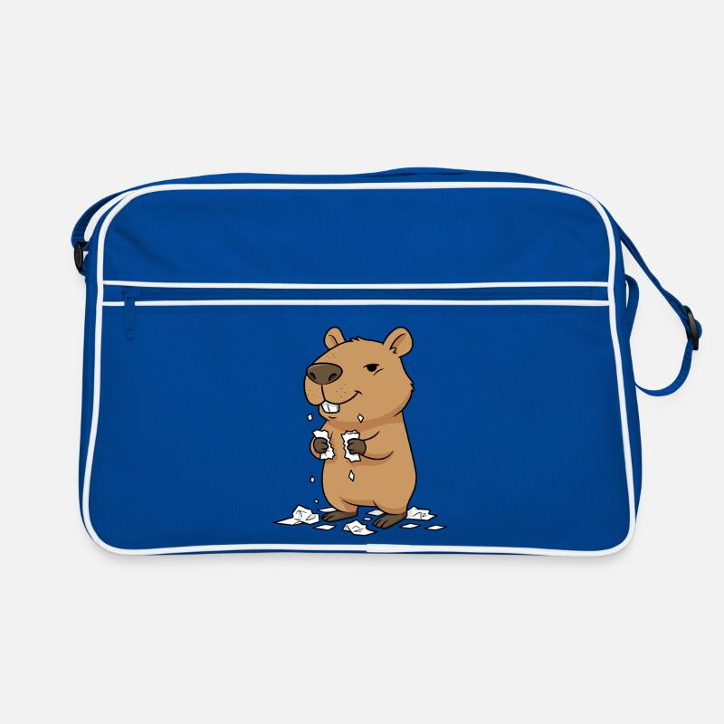 Capybara eats homework Retro Bag