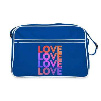 LOVE Text Font Design Gradient Typo - Retro Bag - blue/white - Front