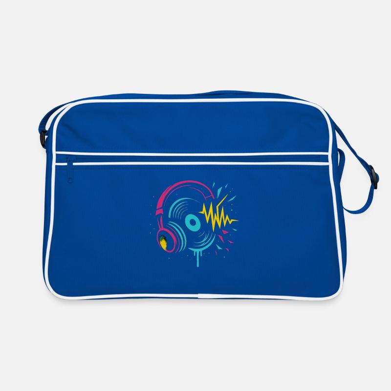 Casque néon, vinyle, son techno rave Sac Retro